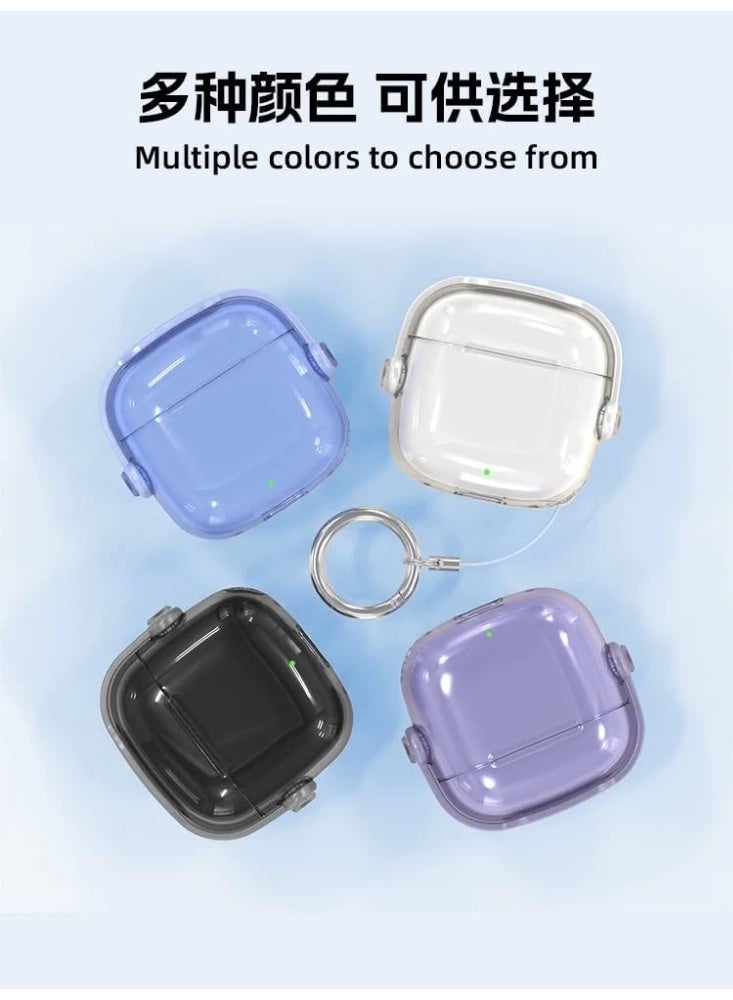 Fekra Clear Soft Case For Freebuds SE 3 / SE 2 With Lanyard Clasp Creative Headphone Locking Earphone Charging Box Cover For Freebuds Se3/ se2 (Clear Black) - Image 4